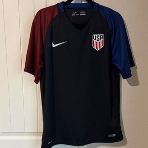 Nike Black and Blue USA Soccer Shirt